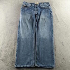 Ariat M5 Jeans Mens 38x30 (Fits 36x30) Blue Light Wash Straight Wide Western